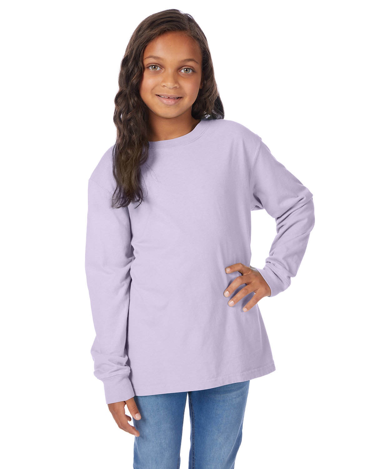 ComfortWash by Hanes GDH275 Youth Crew Long-Sleeve T-Shirt