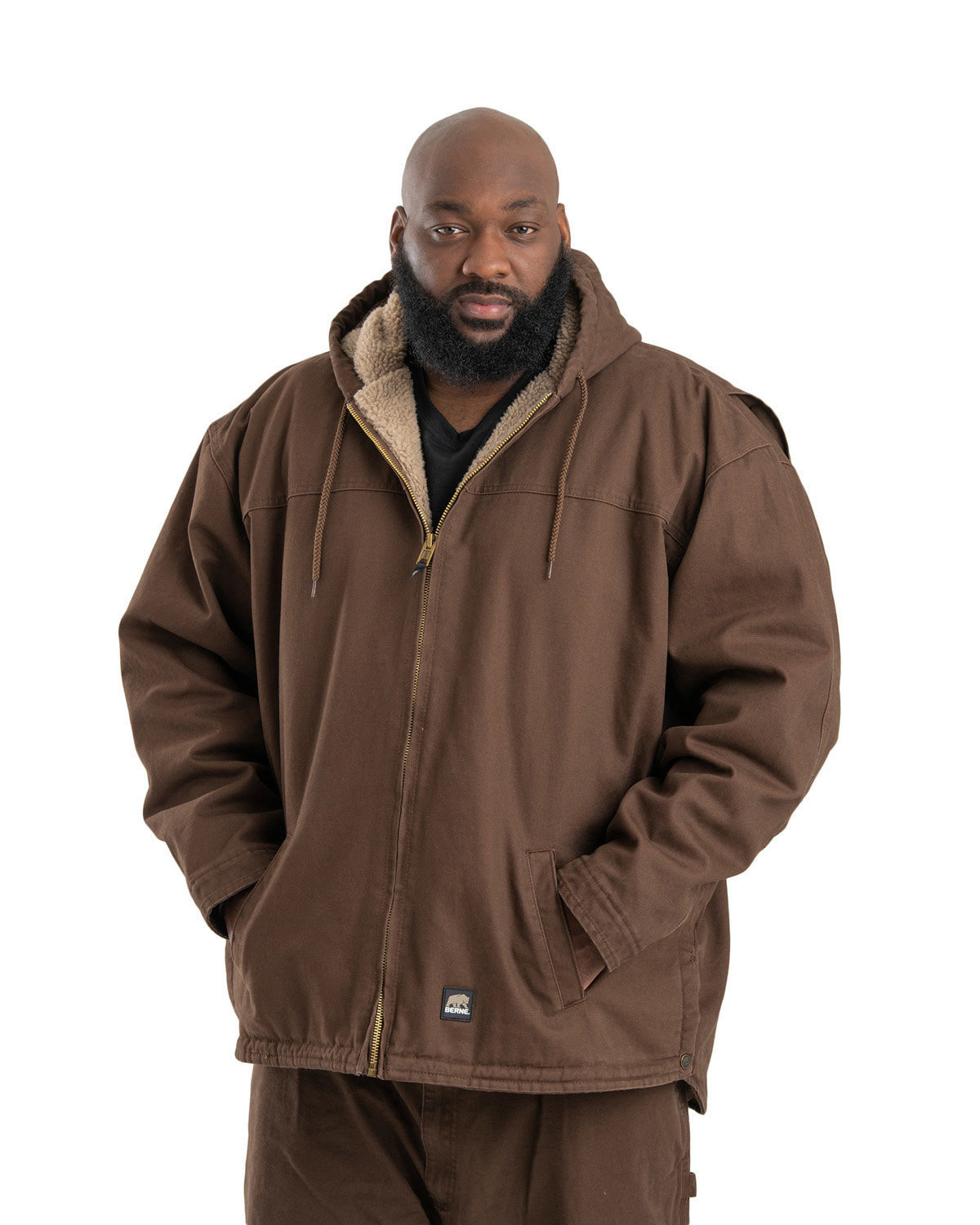Berne HJ626 Men's Heartland Washed Duck Hooded Work Coat