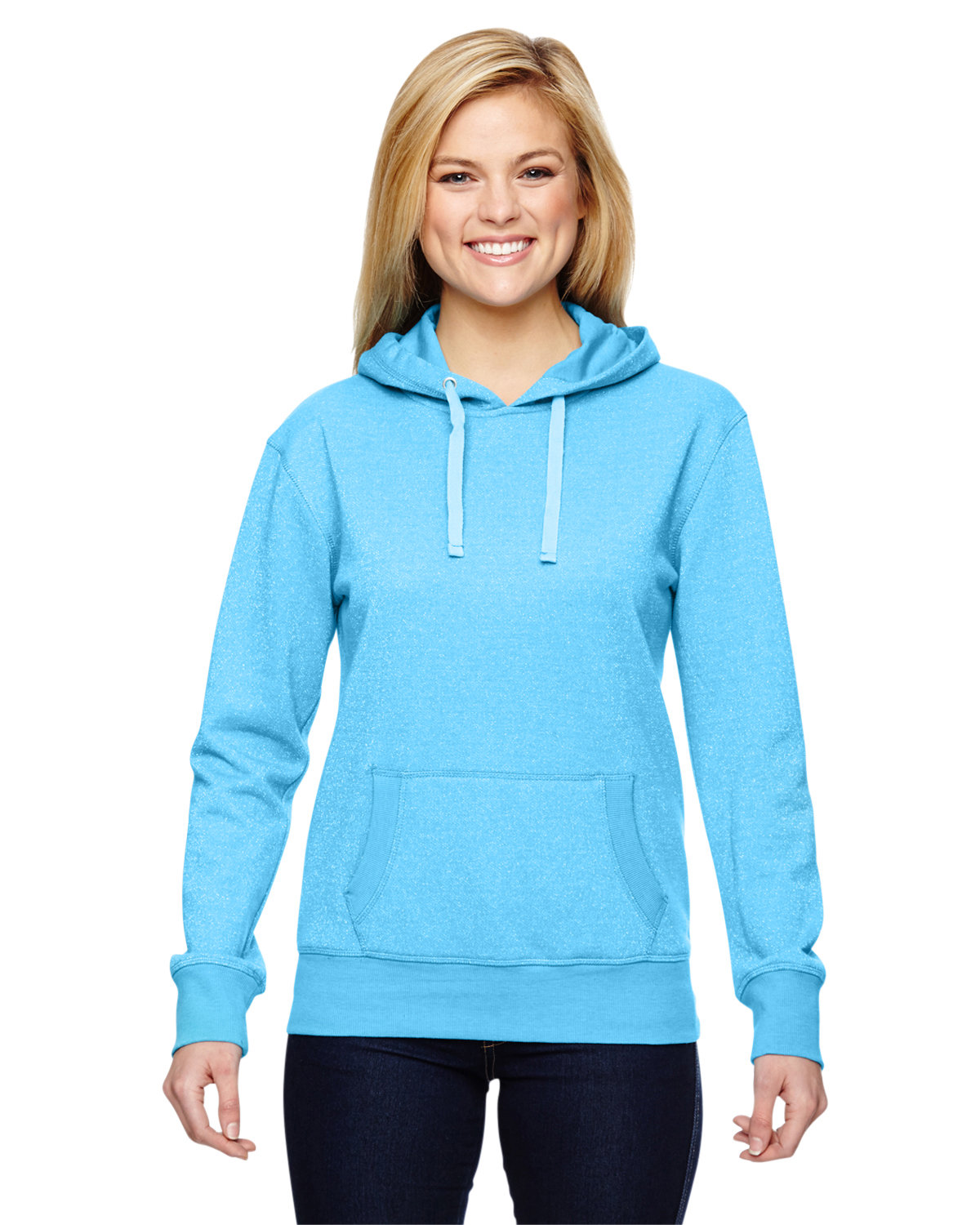 J America JA8860 Women's Glitter French Terry Hooded Sweatshirt