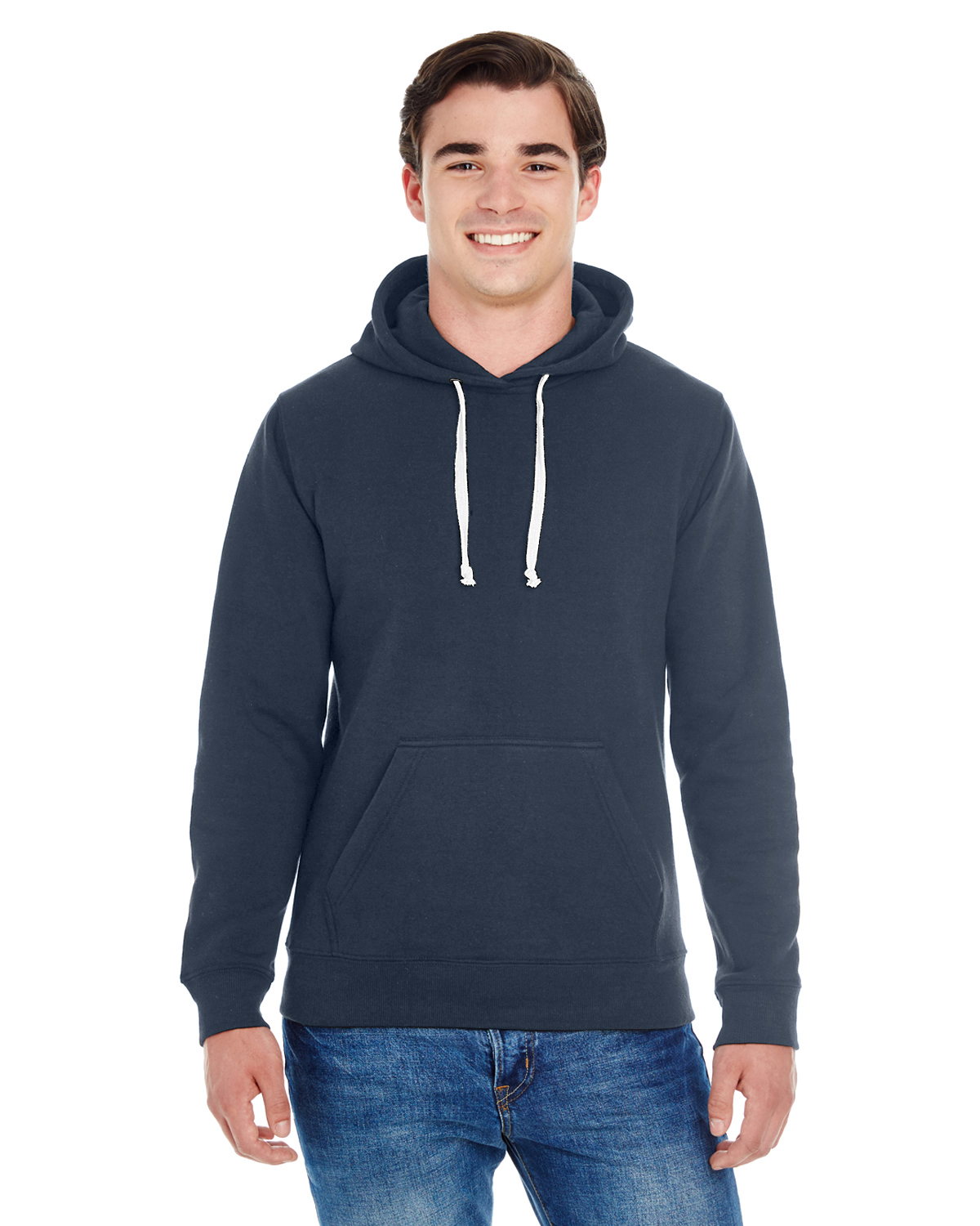 J America JA8871 Adult Triblend Pullover Fleece Hooded Sweatshirt