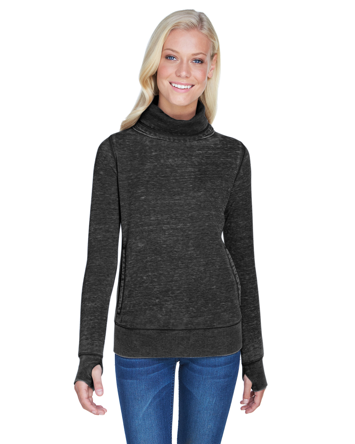 J America JA8930 Women's Zen Fleece Cowl Neck