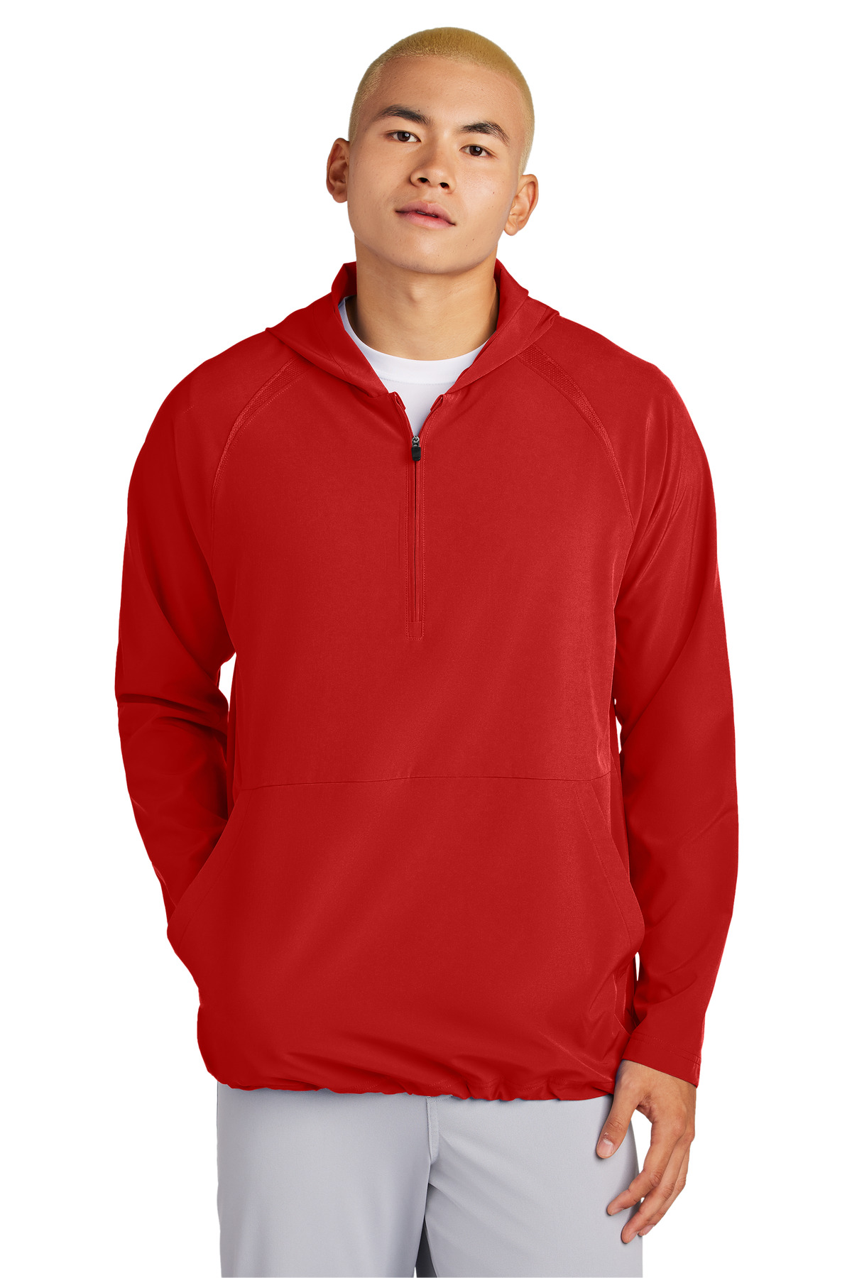 Sport-Tek JST488 Repeat 1/2-Zip Long Sleeve Hooded Jacket