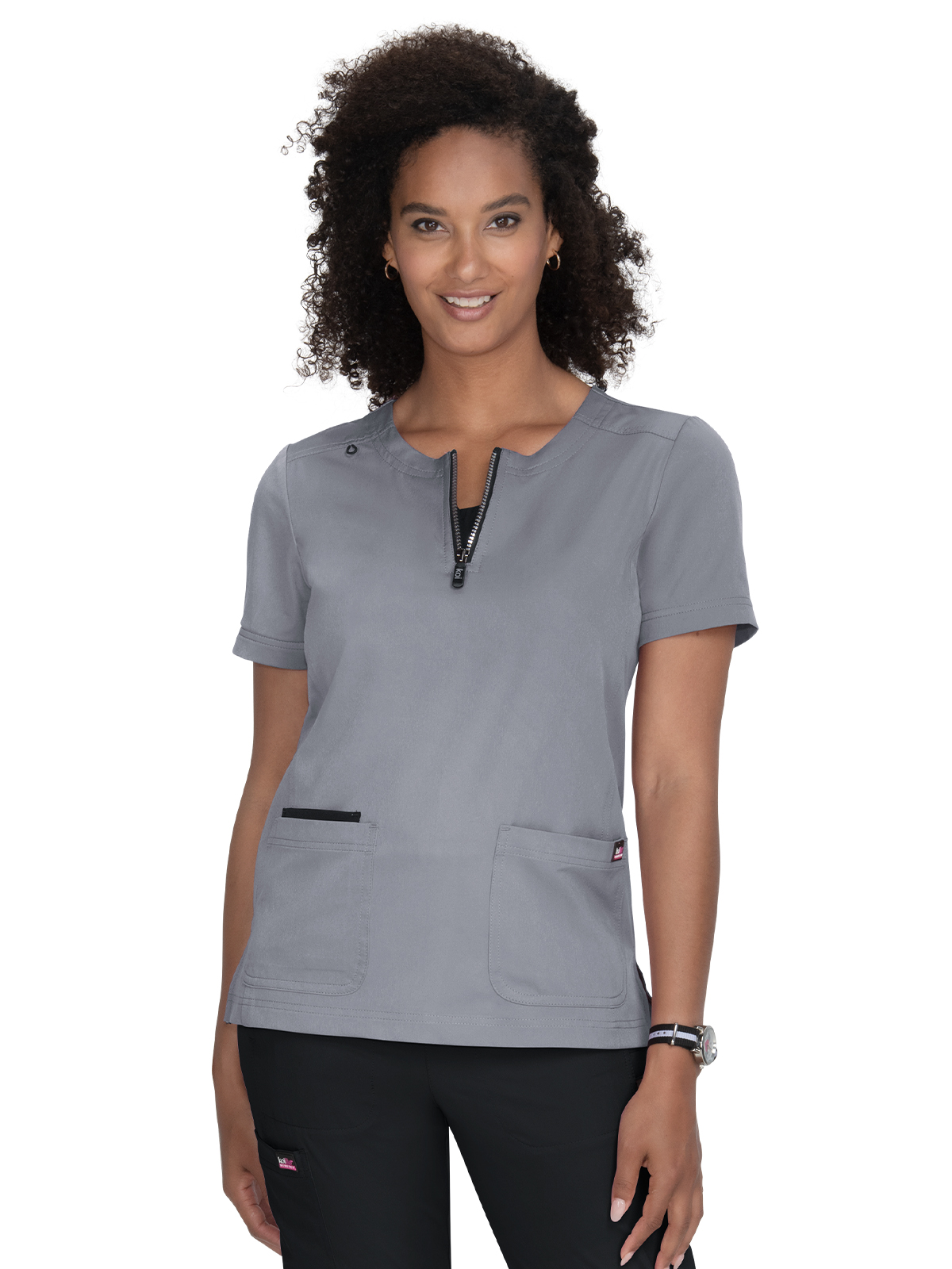 KOI 1086 Women's Three-Pocket Zipper-Neck Performance Top