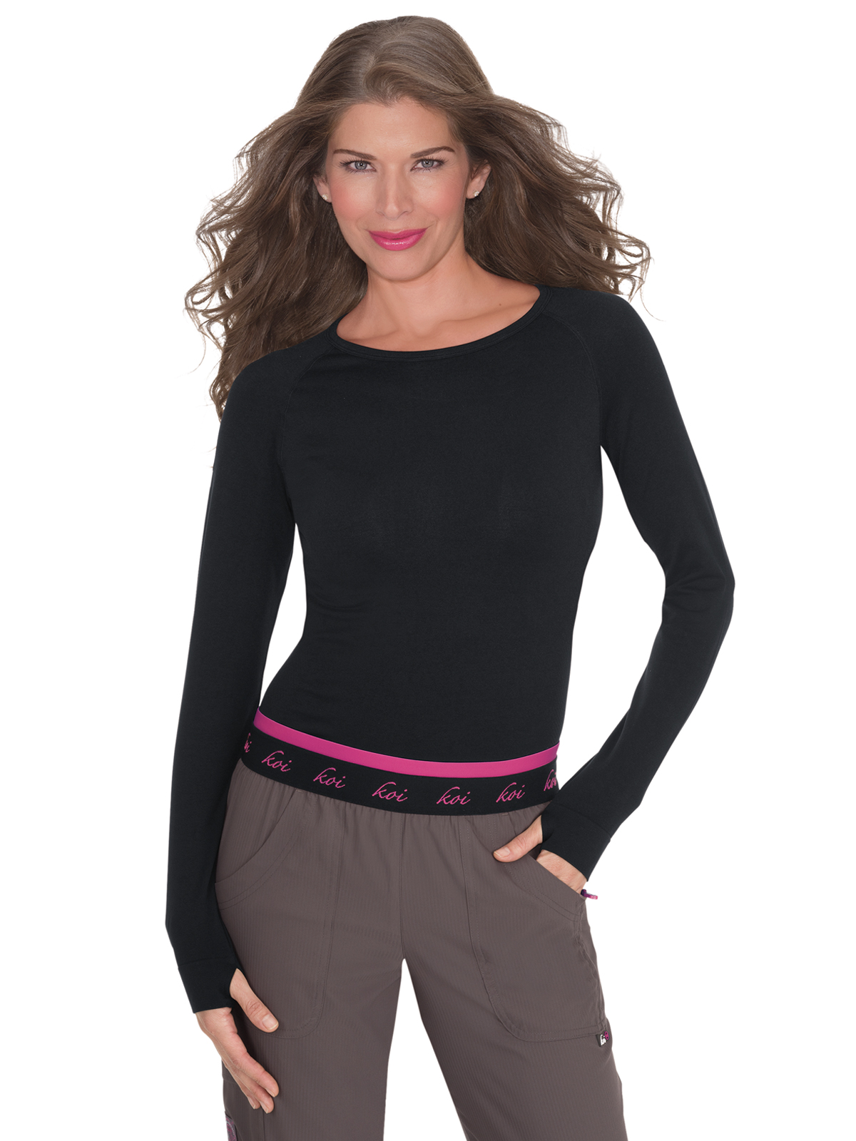 KOI 315 Women's Stretch Long-Sleeve Seamless Knit Divine Underscrub Tee