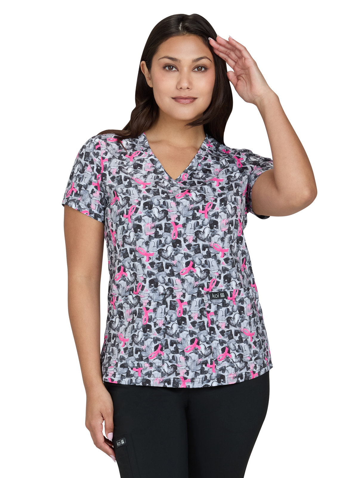 KOI 384PRM Women's Two-Pocket Athletic-Inspired, Breathable Mesh Leslie Top