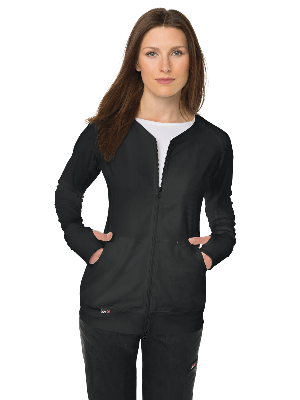 KOI 445 Women's Three-Pocket 2-Way Zipper Clarity Jacket