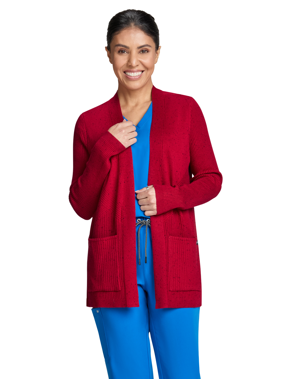 KOI 463 Women's Two-Pocket Geometric Knit Kori Sweater