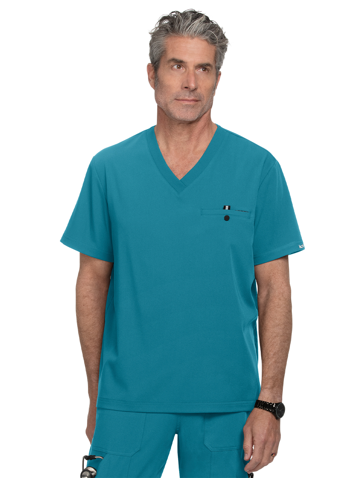 KOI 671 Men's One-Pocket V-Neck Tuck-In On Call Top
