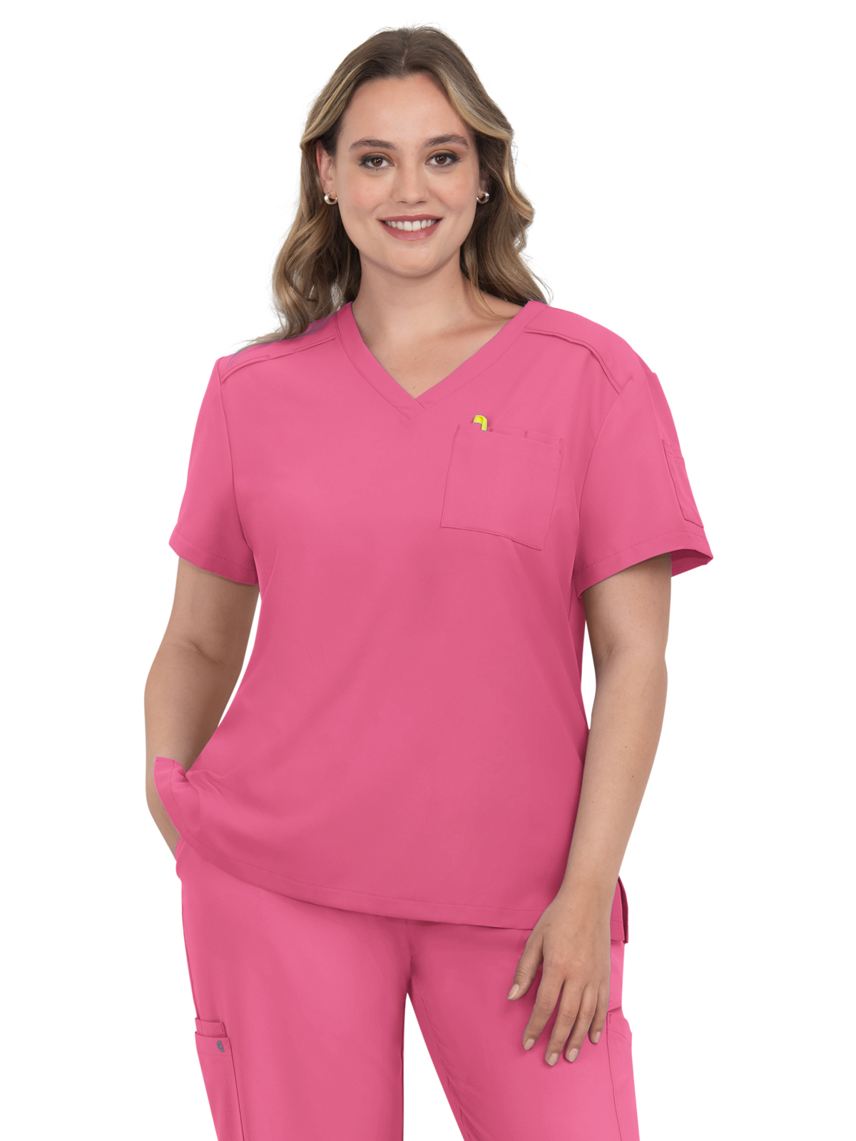 KOI C100 Women's Two-Pocket V-Neck Tuck-In Aura Top