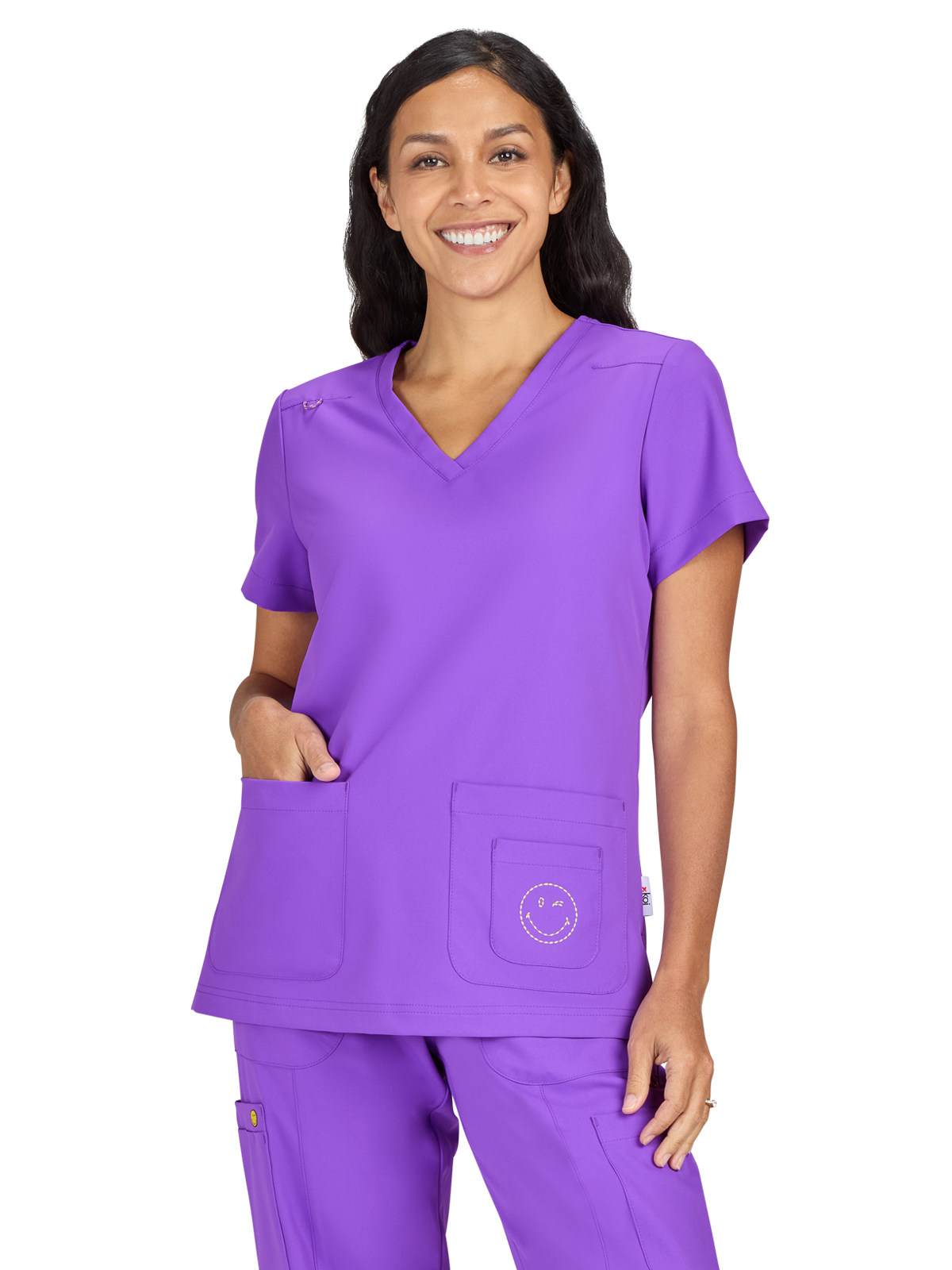 KOI S101 Women's Three-Pocket V-Neck Blissful Top