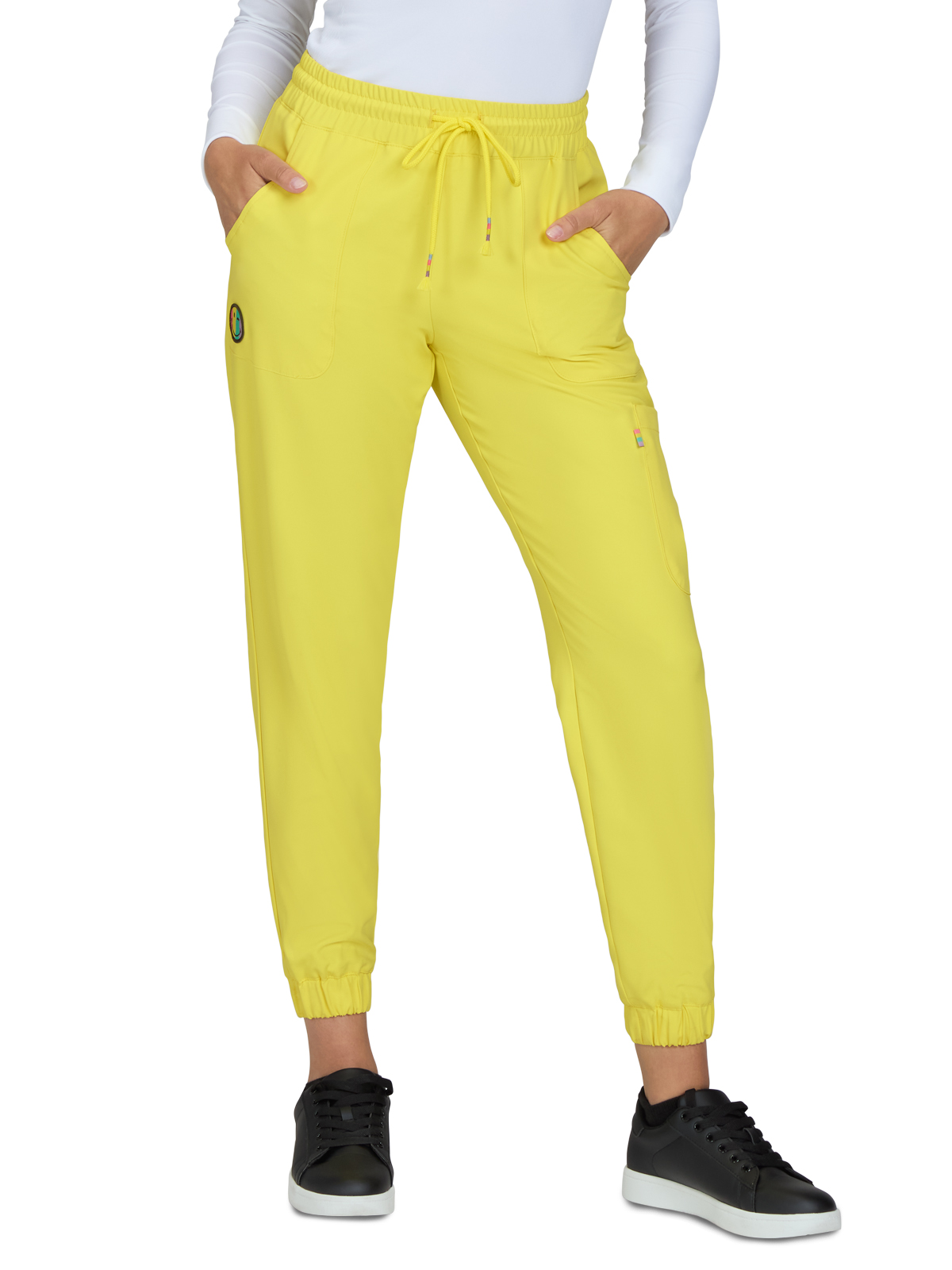 KOI S702L Women's Five-Pocket Limited Edition Jogger-Style Frayed Drawcord Glad Pant