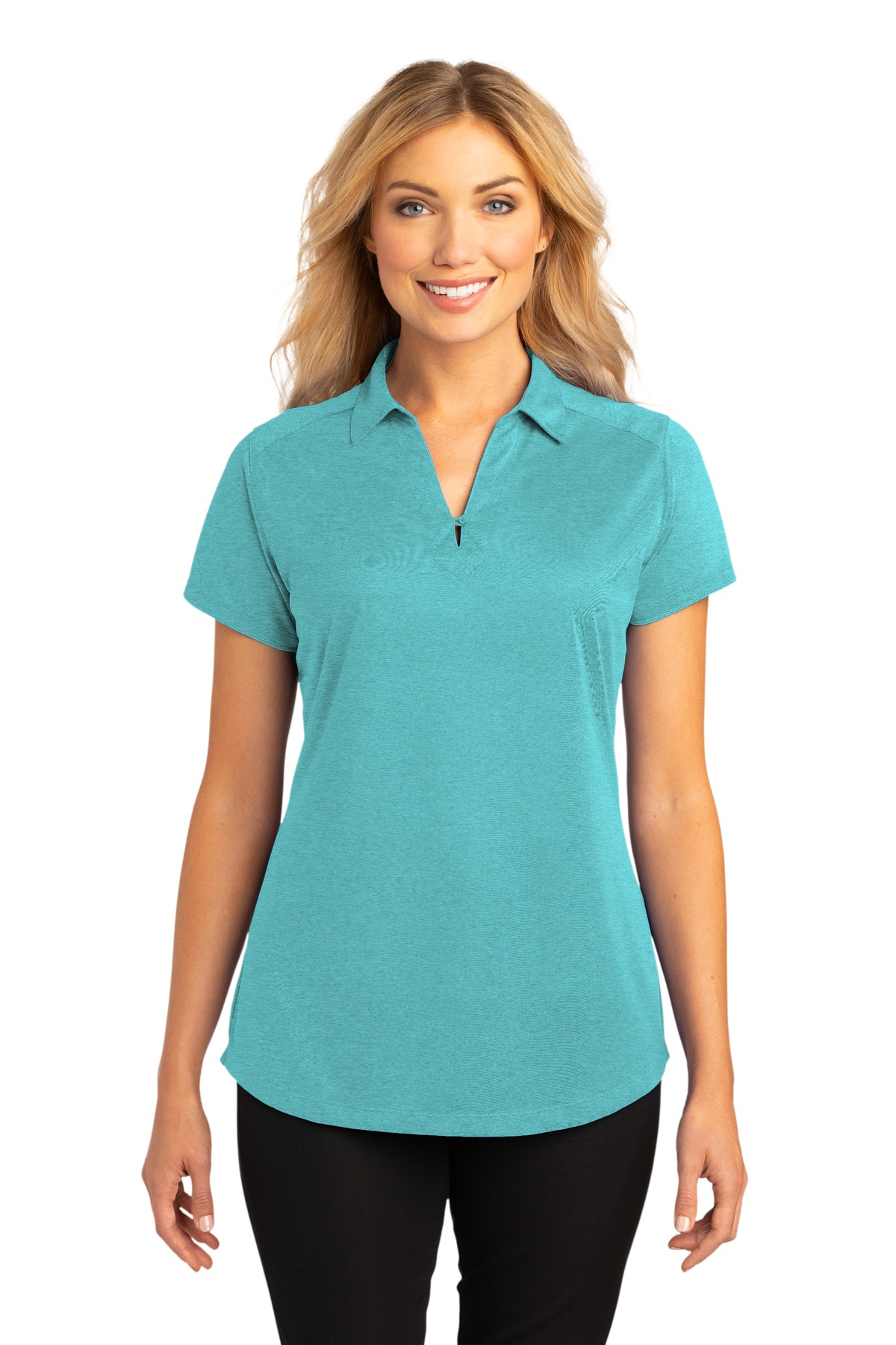 Port Authority L574 Ladies Digi Heather Performance Polo