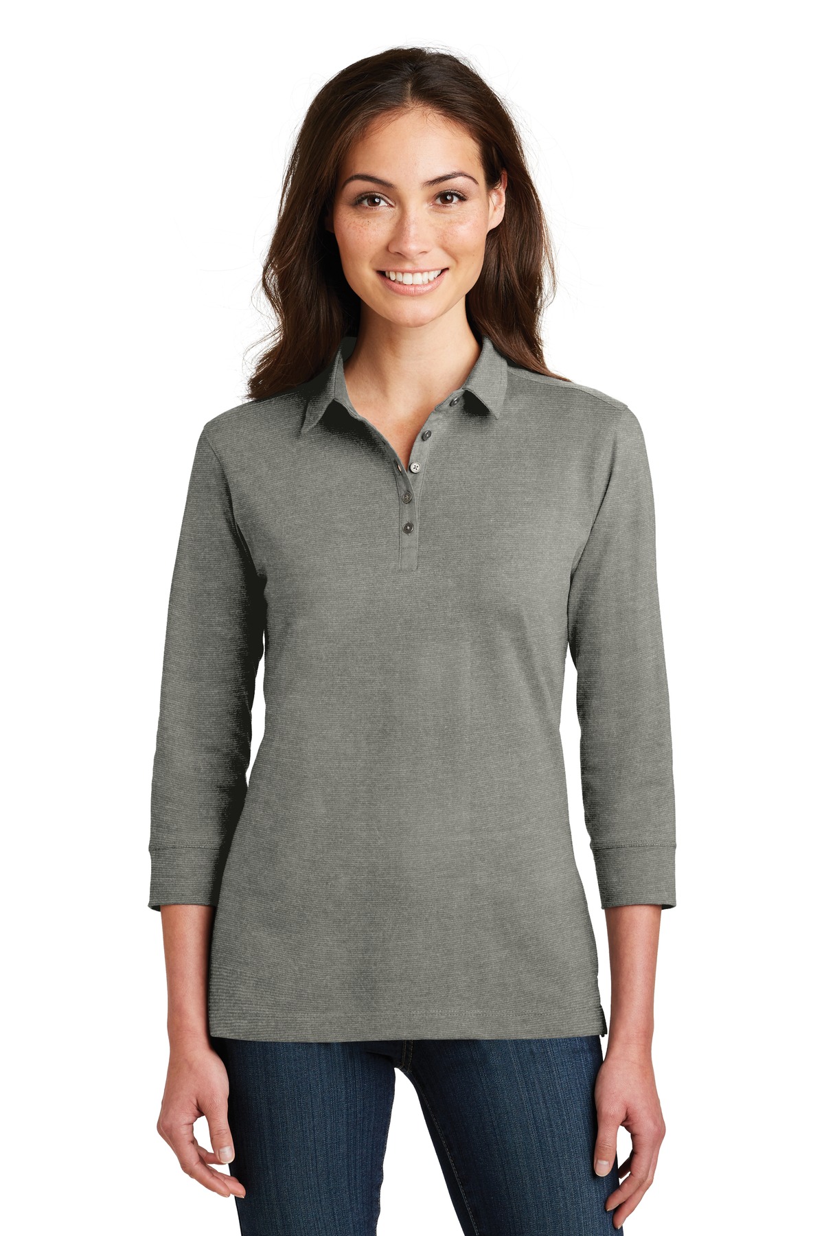Port Authority L578 DISCONTINUED Ladies 3/4-Sleeve Meridian Cotton Blend Polo