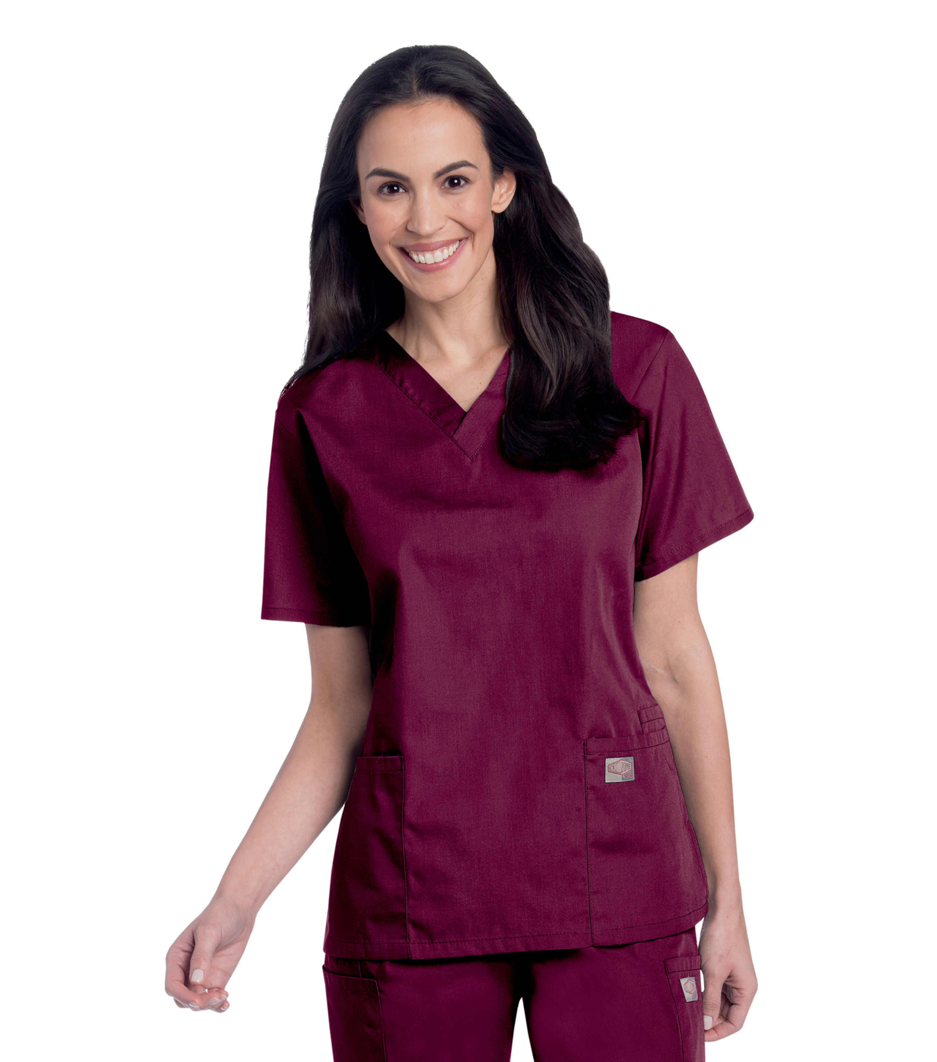Landau 70221 Women's Three-Pocket Clean Back V-Neck Top