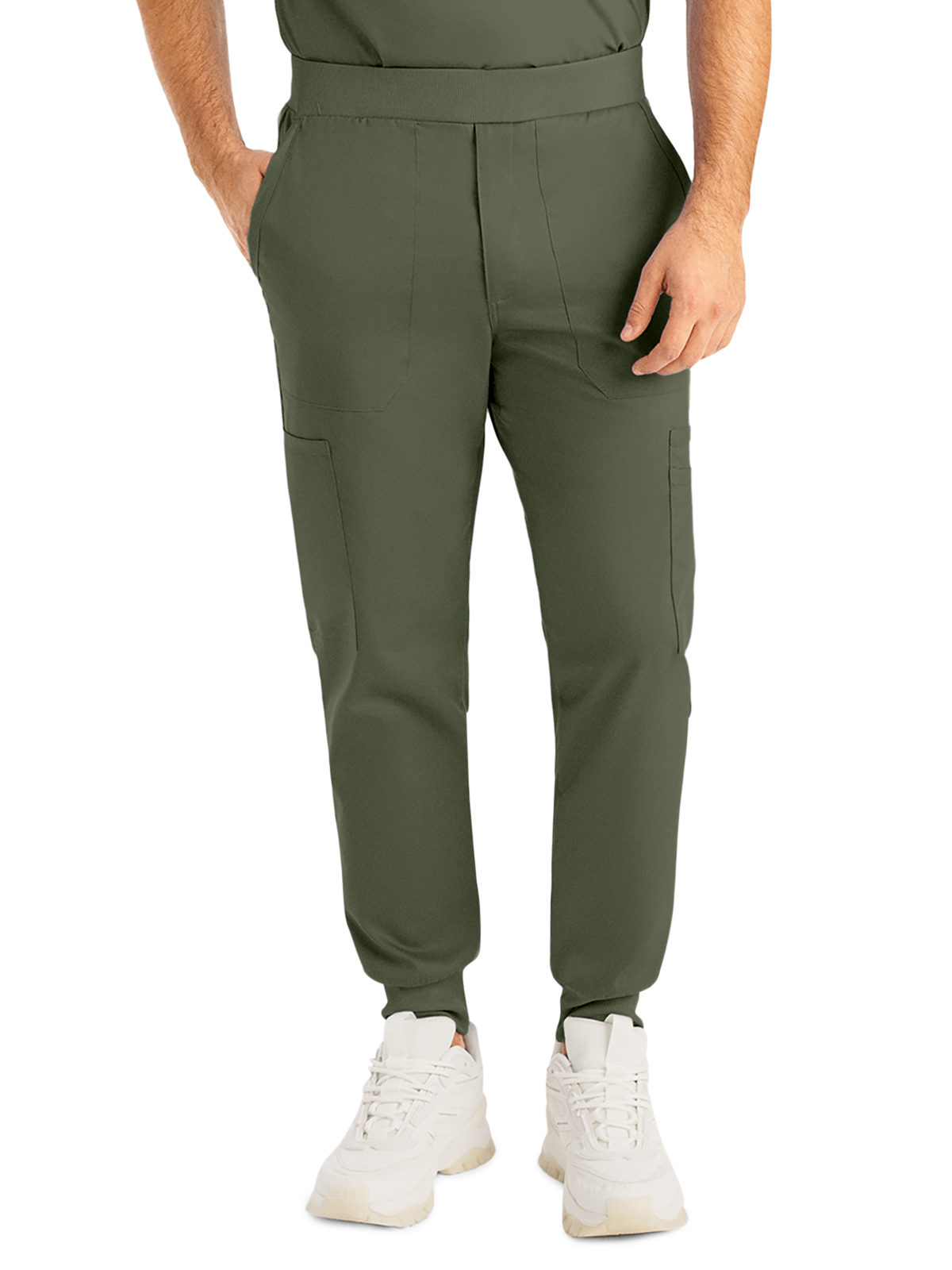Landau LB407 Men's Seven-Pocket Mid-Rise Rib-Knit Elastic Waist Jogger Pant