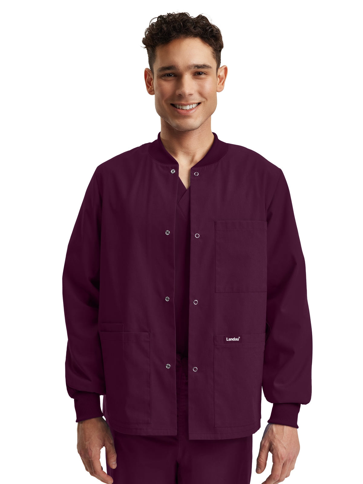 Landau LJ709 Unisex Five-Pocket Snap Front Warm-Up Jacket