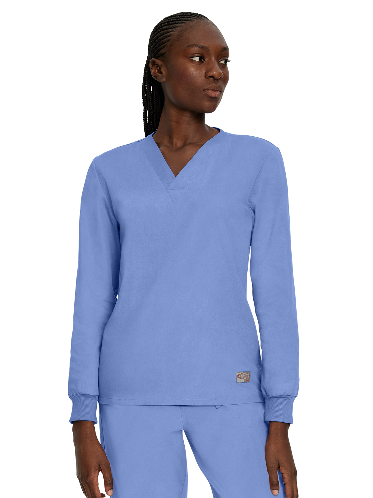 Landau LT104 Unisex No-Pocket Crossover V-Neck Long-Sleeve Top