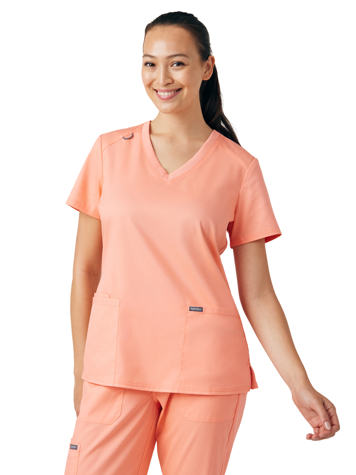 Landau LT105 Women's Three-Pocket V-Neck Top