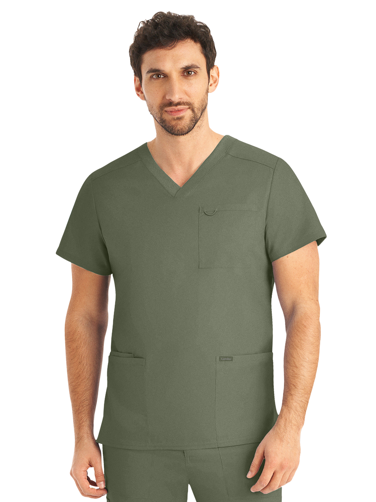 Landau LT109 Men's Four-Pocket Back Yoke V-Neck Top