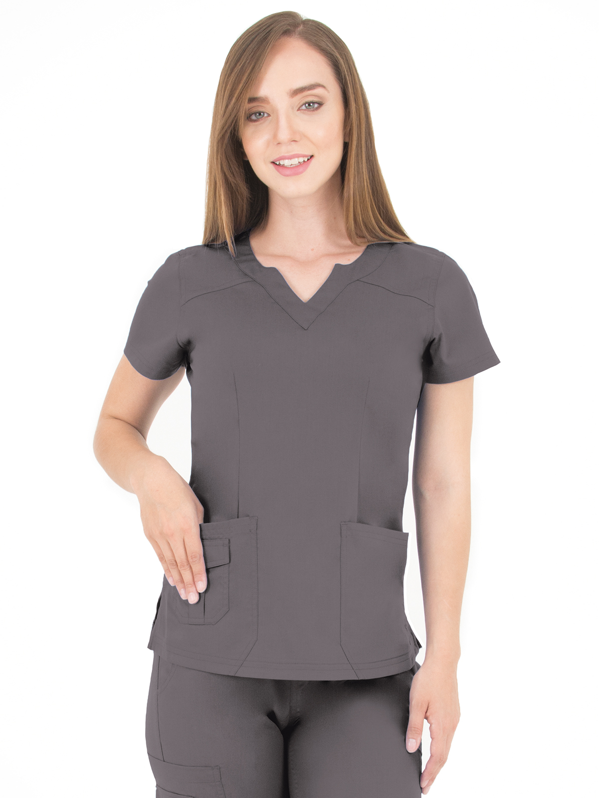 LifeThreads 1418 Women's Scallop Neckline Top