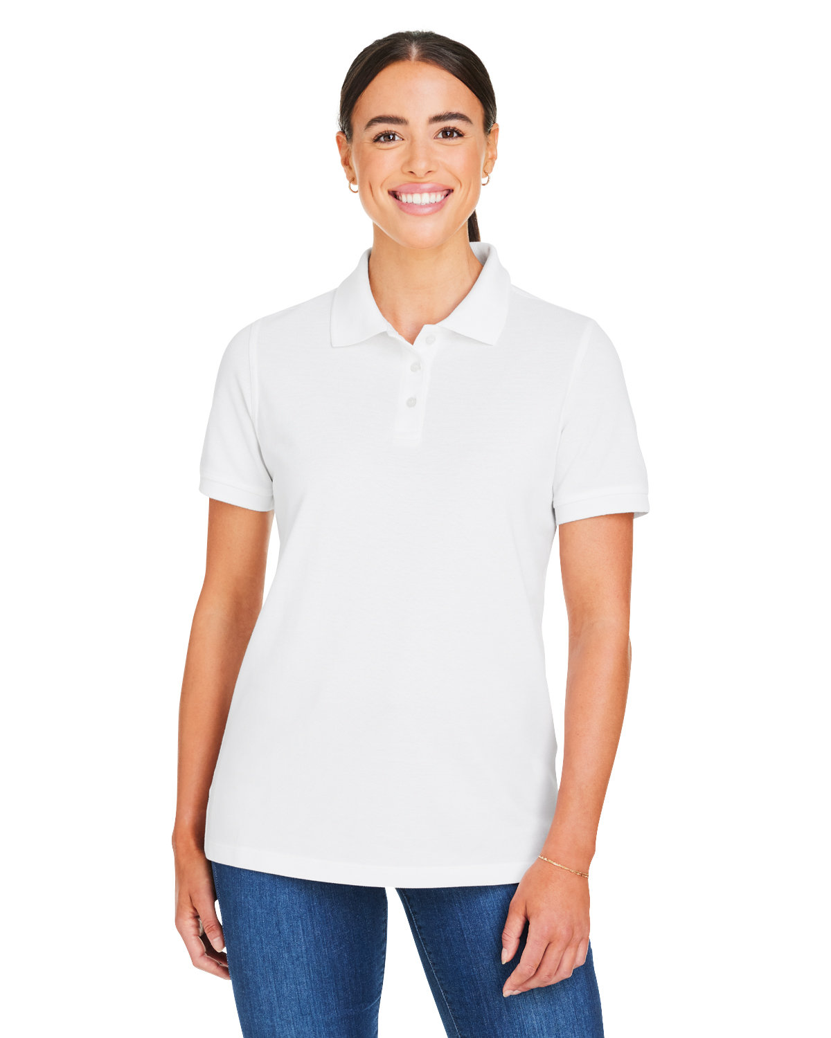 Harriton M205W Women's Valiant Cotton Snag Protect Polo