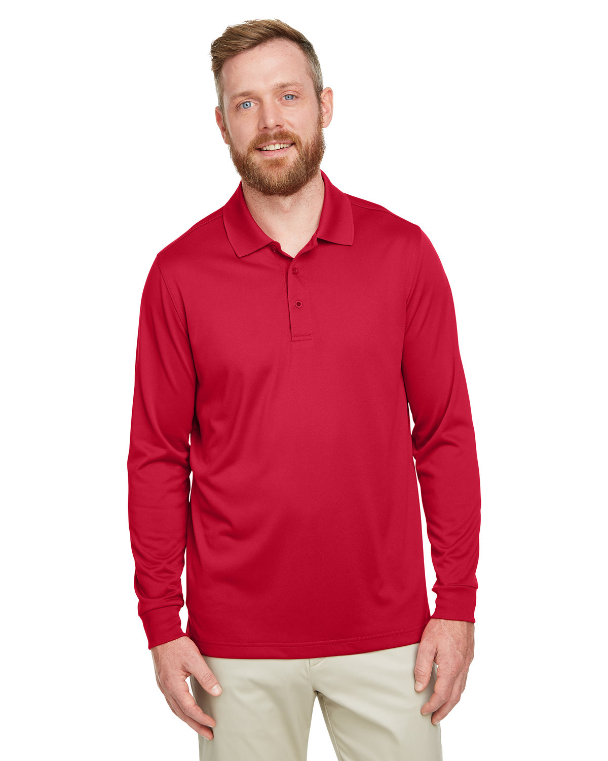 Harriton M348L Men's Advantage Snag Protection Plus IL Long Sleeve Polo