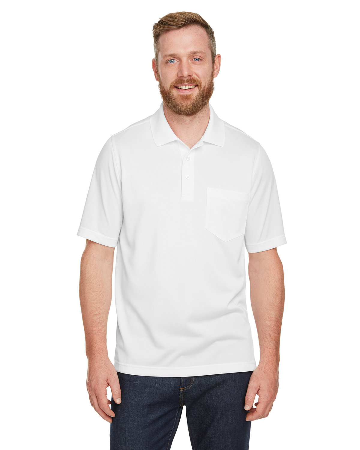 Harriton M348P Men's Advantage Snag Protection Plus IL Pocket Polo