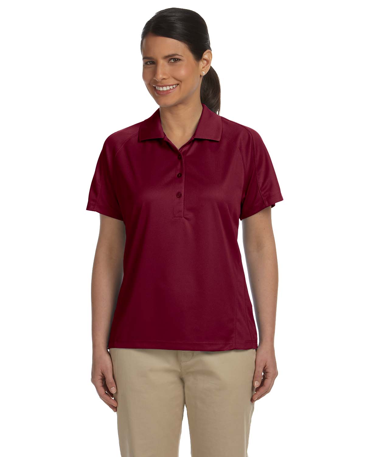 Harriton M374W Women's 3.8 oz. Polytech Mesh Insert Polo