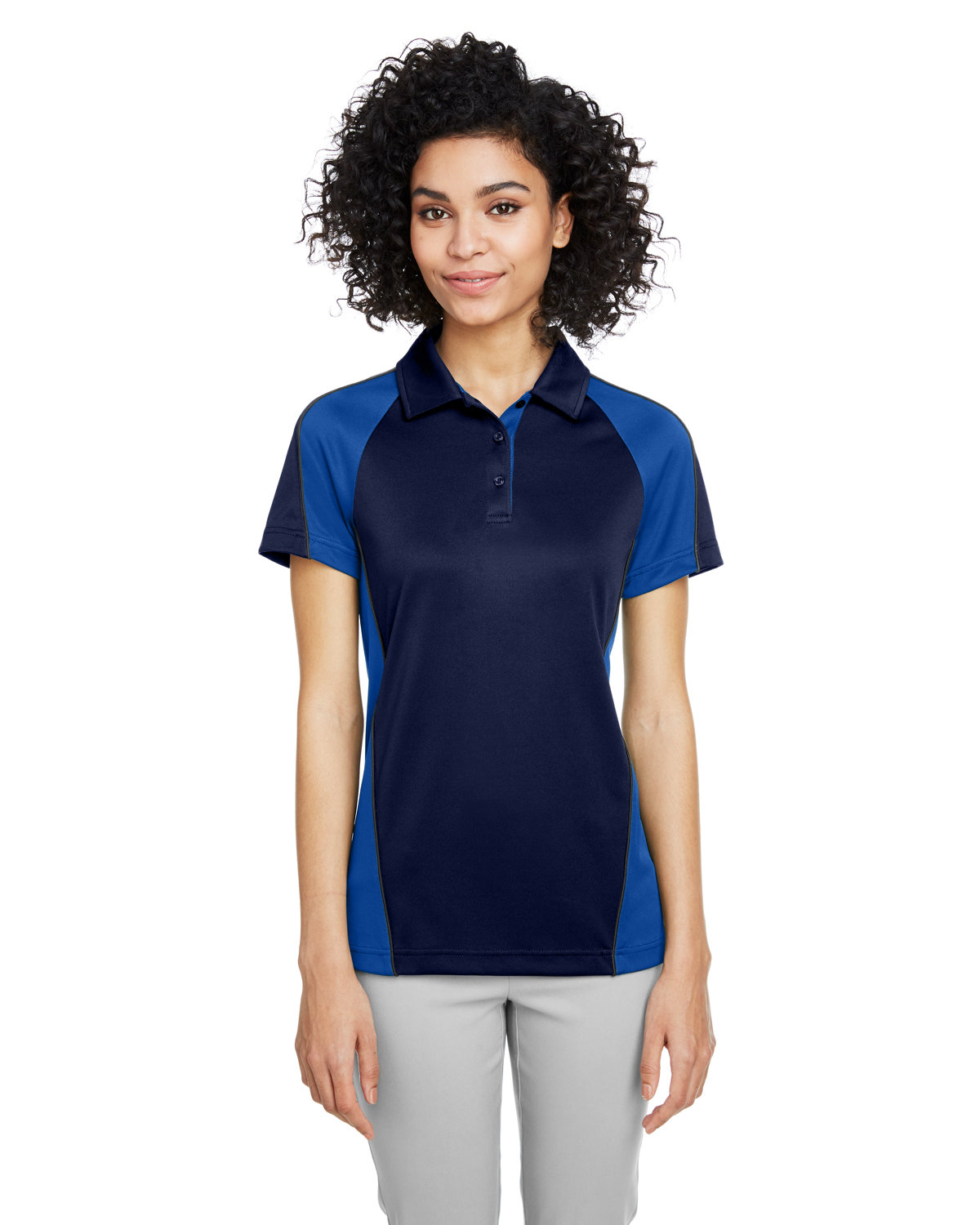 Harriton M385W Women's Advantage Snag Protection Plus IL Colorblock Polo
