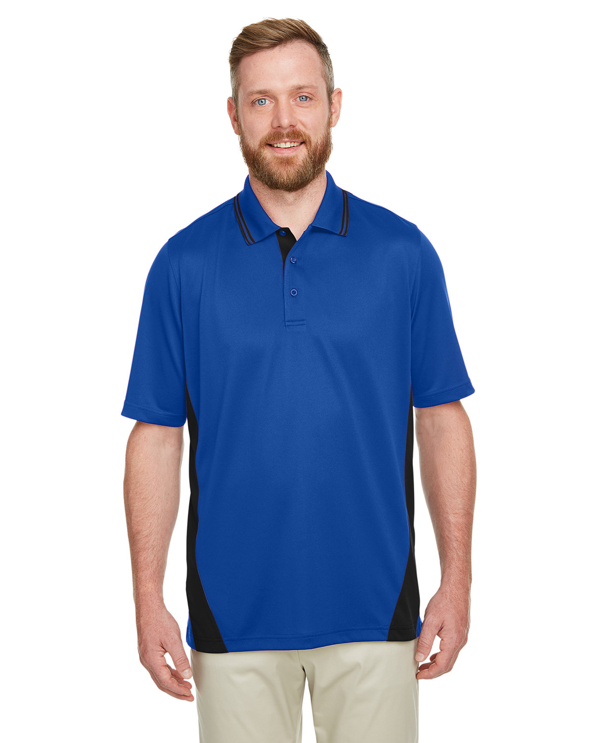 Harriton M386 Men's Flash Snag Protection Plus IL Colorblock Polo