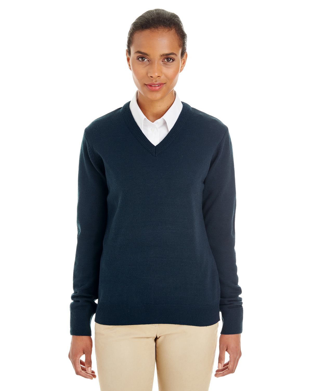 Harriton M420W Women's Pilbloc V-Neck Sweater