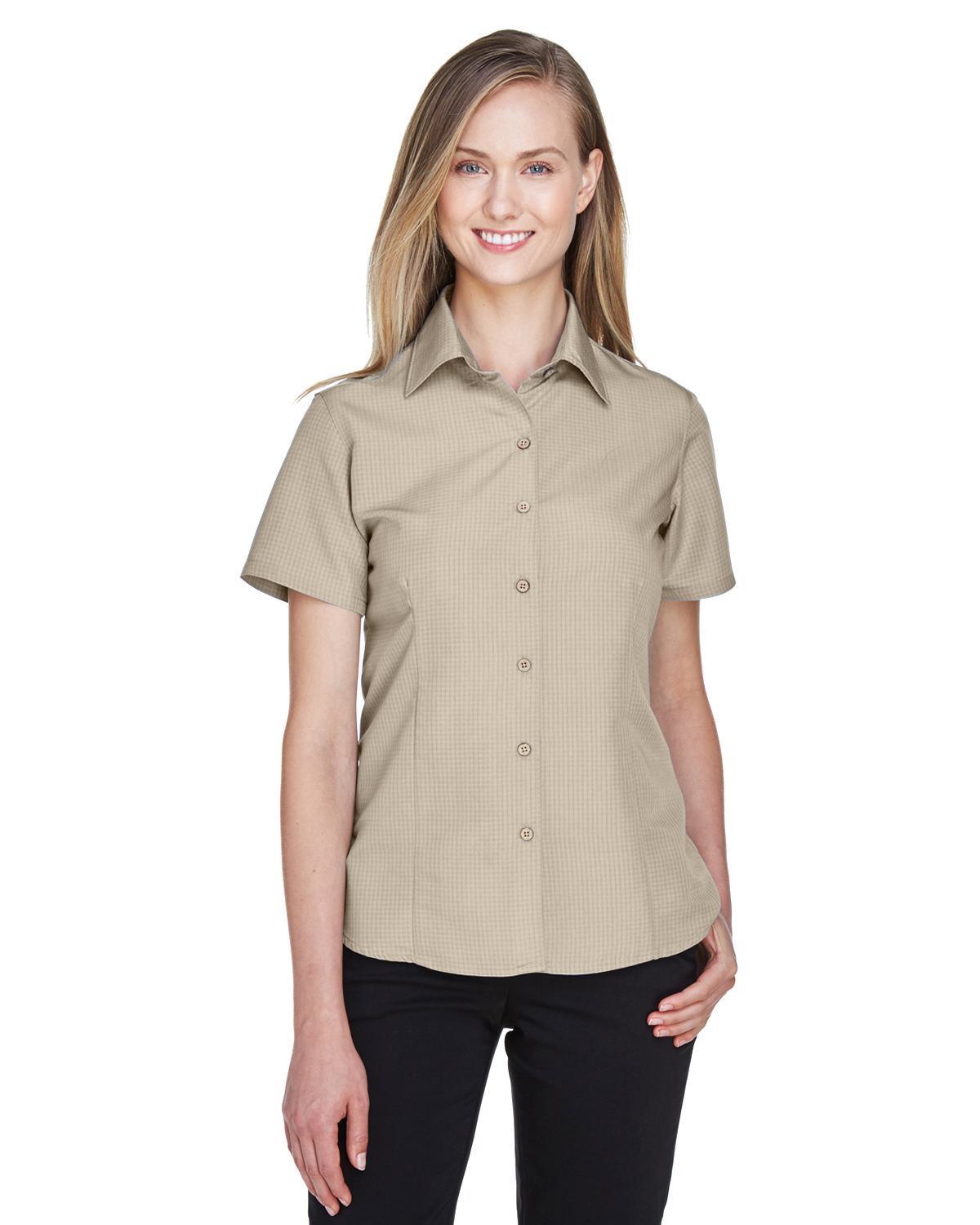Harriton M560W Women's Barbados Textured CampShirt