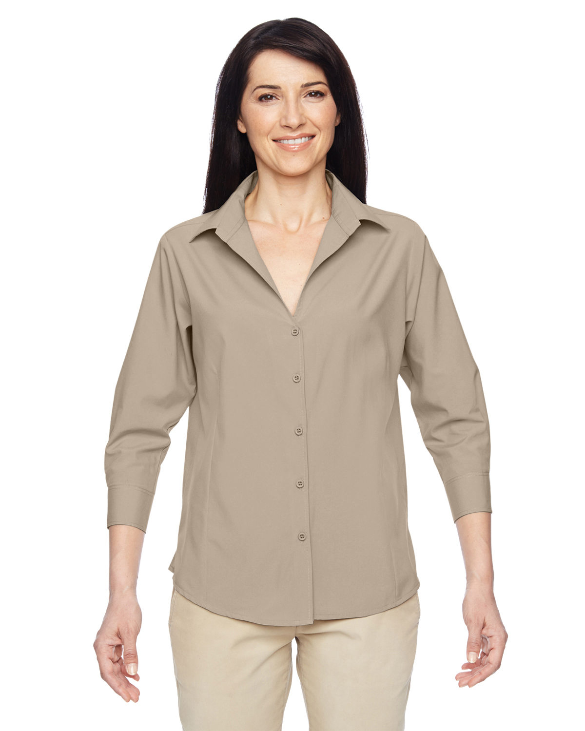 Harriton M610W Women's Paradise 3/4-Sleeve Performance Shirt