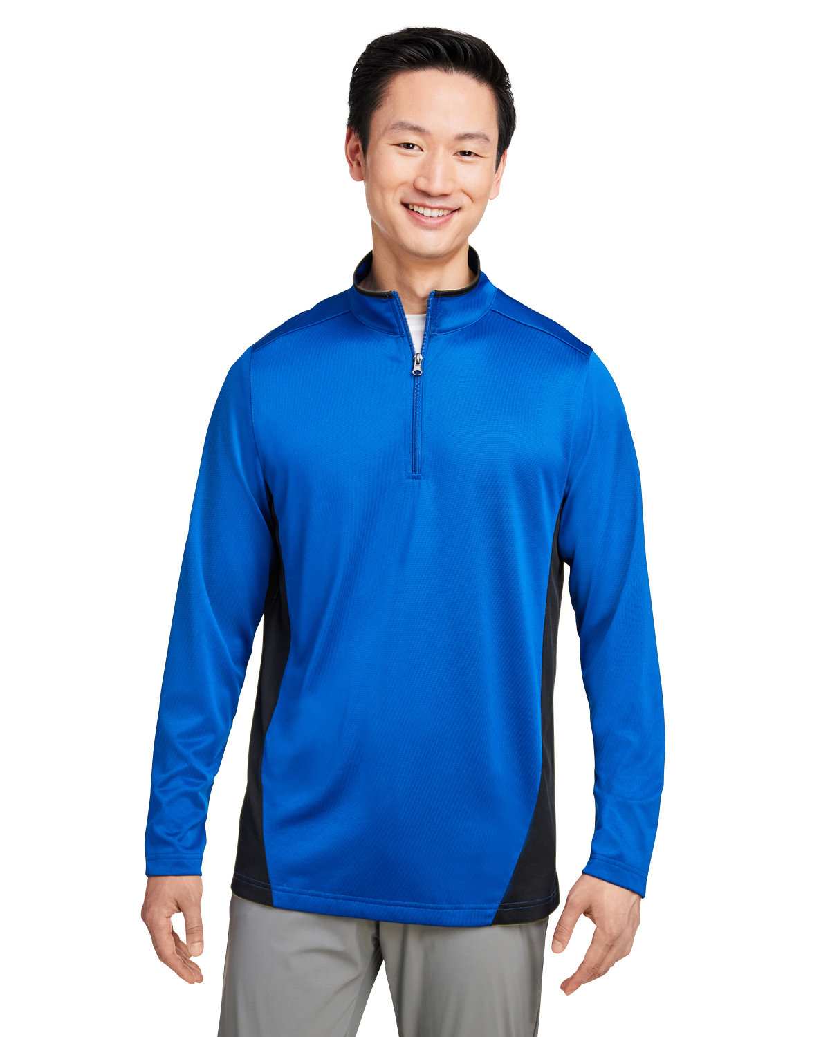 Harriton M786 Men's Flash Snag Protection Plus IL Colorblock Quarter-Zip