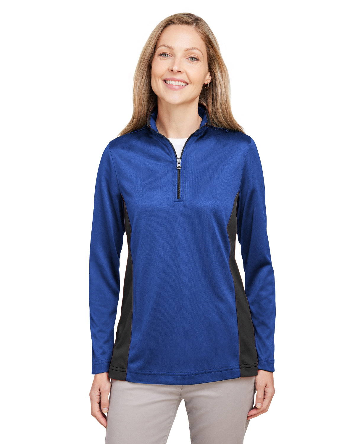 Harriton M786W Women's Flash Snag Protection Plus IL Colorblock Quarter-Zip