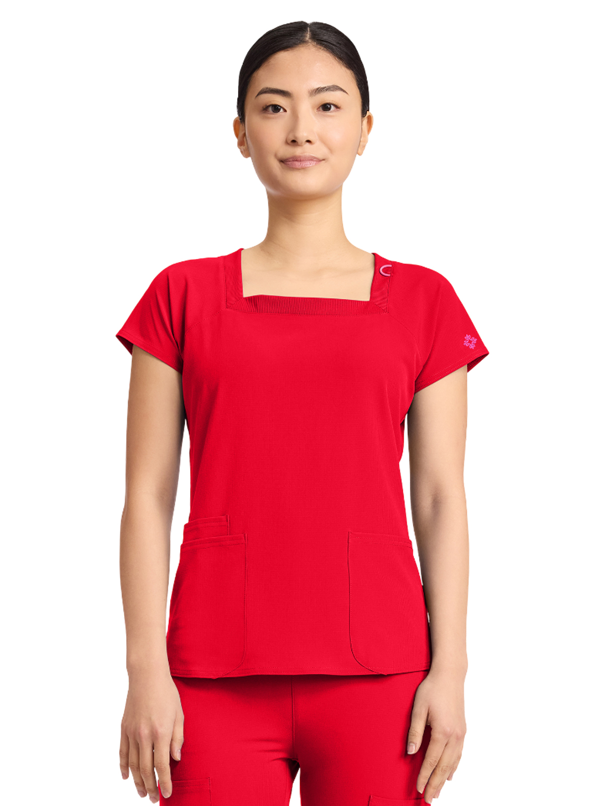 Med Couture 704 Women's 3-Pocket Square Neck Scrub Top