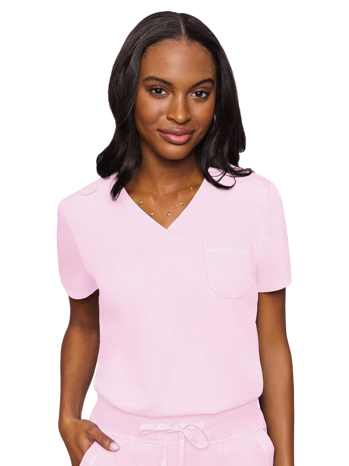 Med Couture 7448 Women's 1-Pocket V-Neck Top