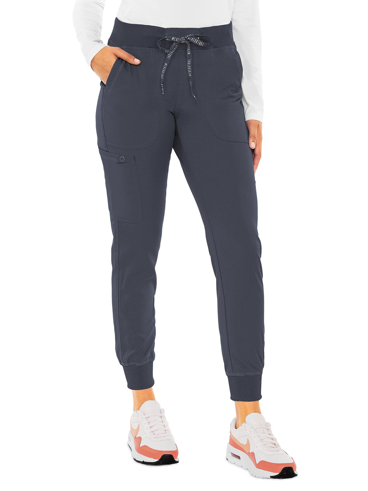 Med Couture 7710 Women's 5-Pocket Rib-Knit Waistband Pant