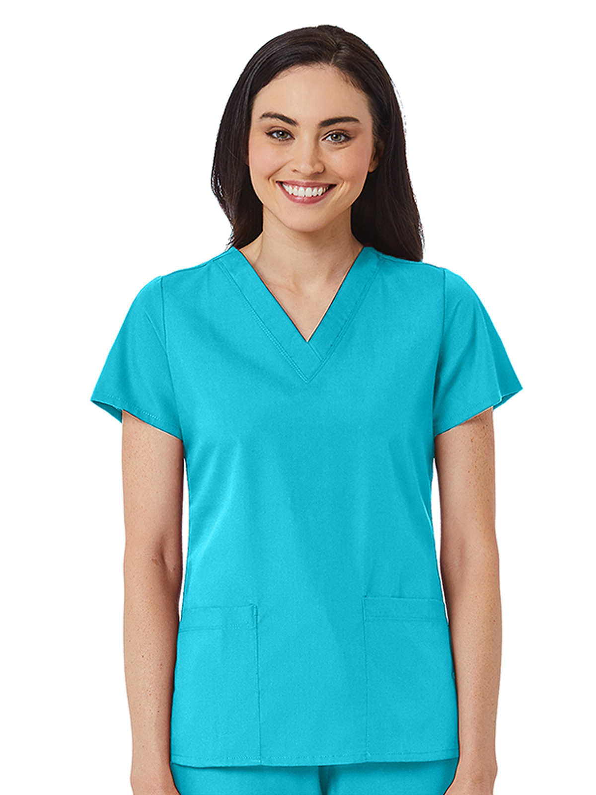 Maevn 1716 Women's V-Neck Two Pocket Top