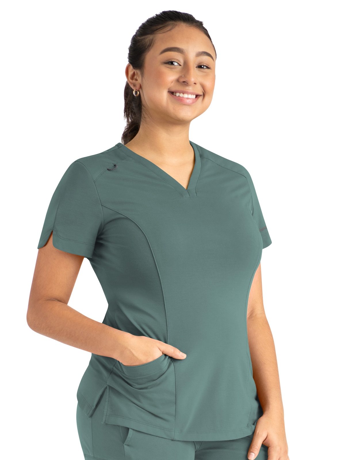 Maevn 20302 Women's Two-Pocket Tulip-Neck Top