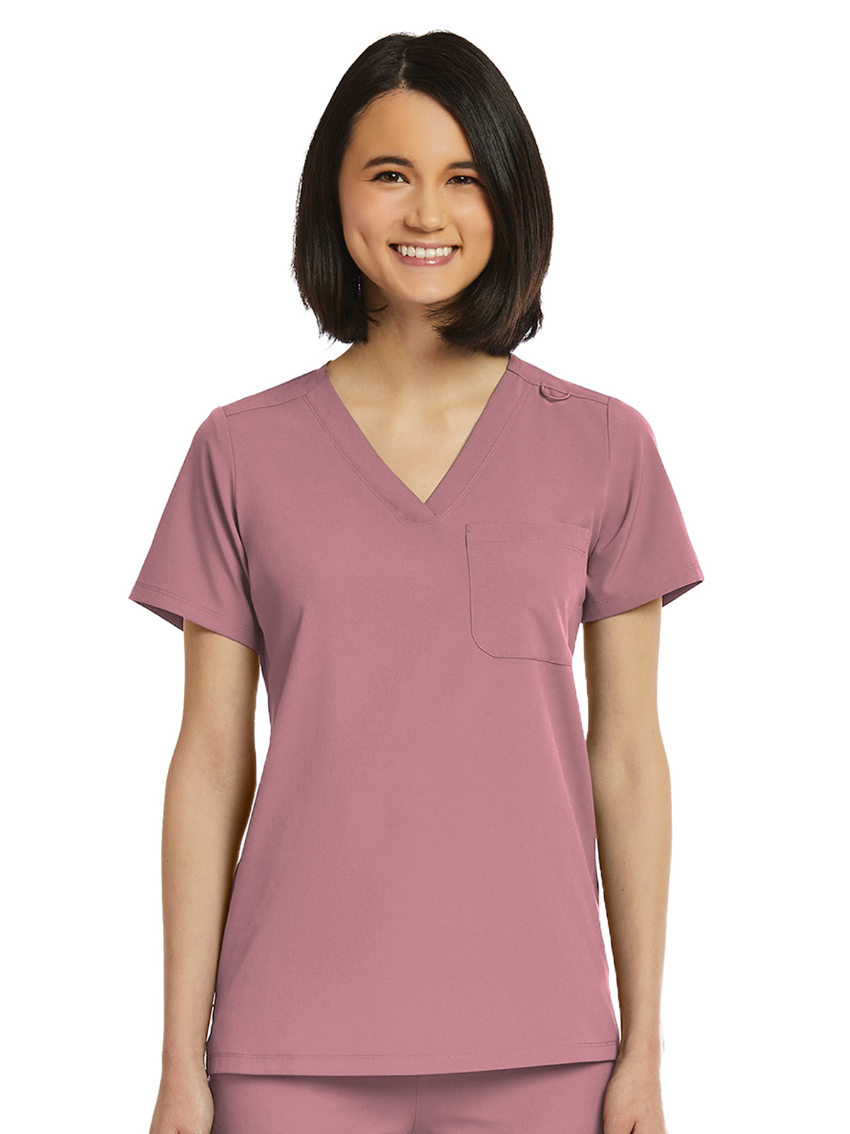 ScrubJoy SJ101 Women's Fitted One-Pocket V-Neck Top