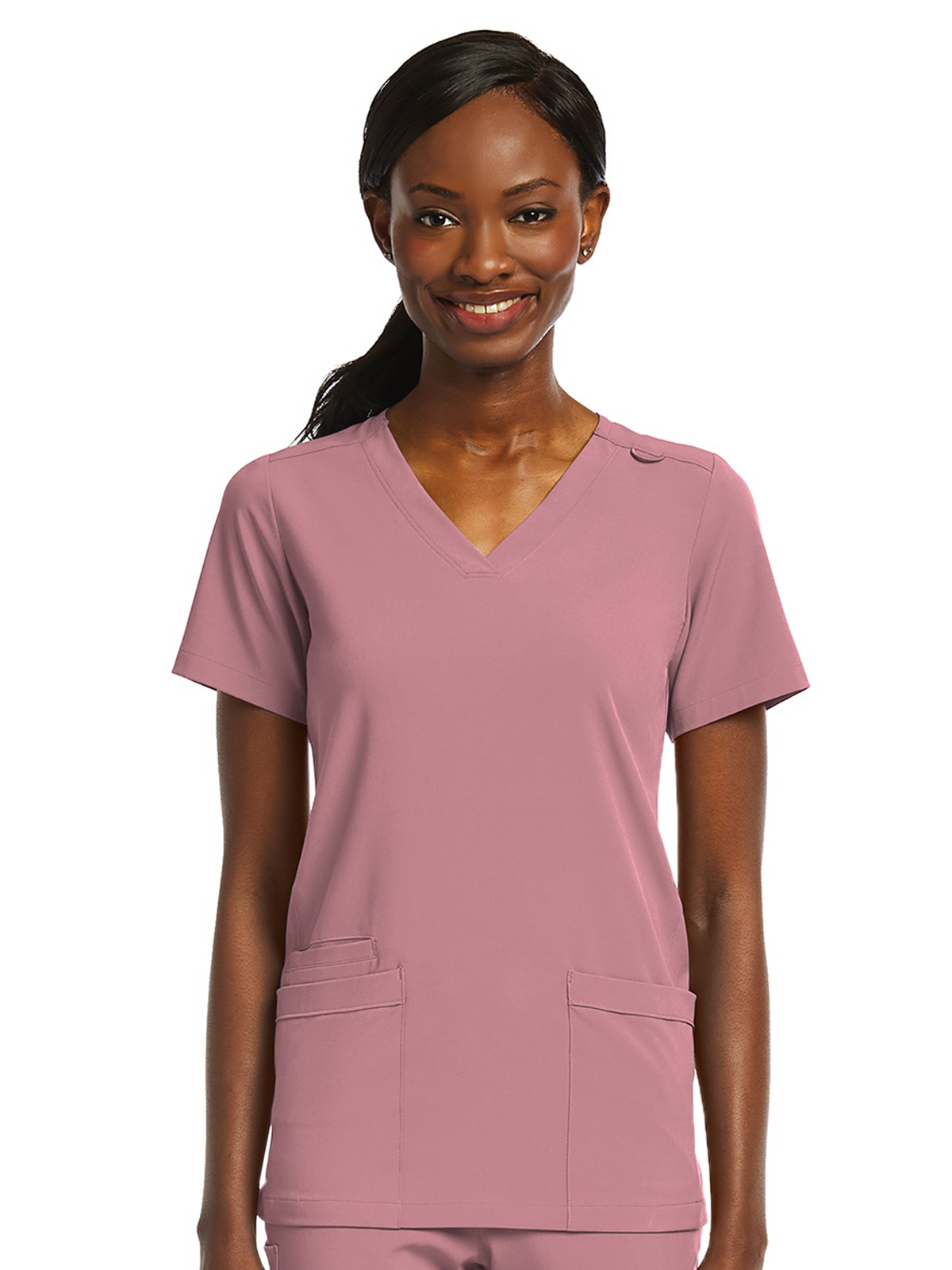 ScrubJoy SJ102 Women's Fitted Two-Pocket V-Neck Top