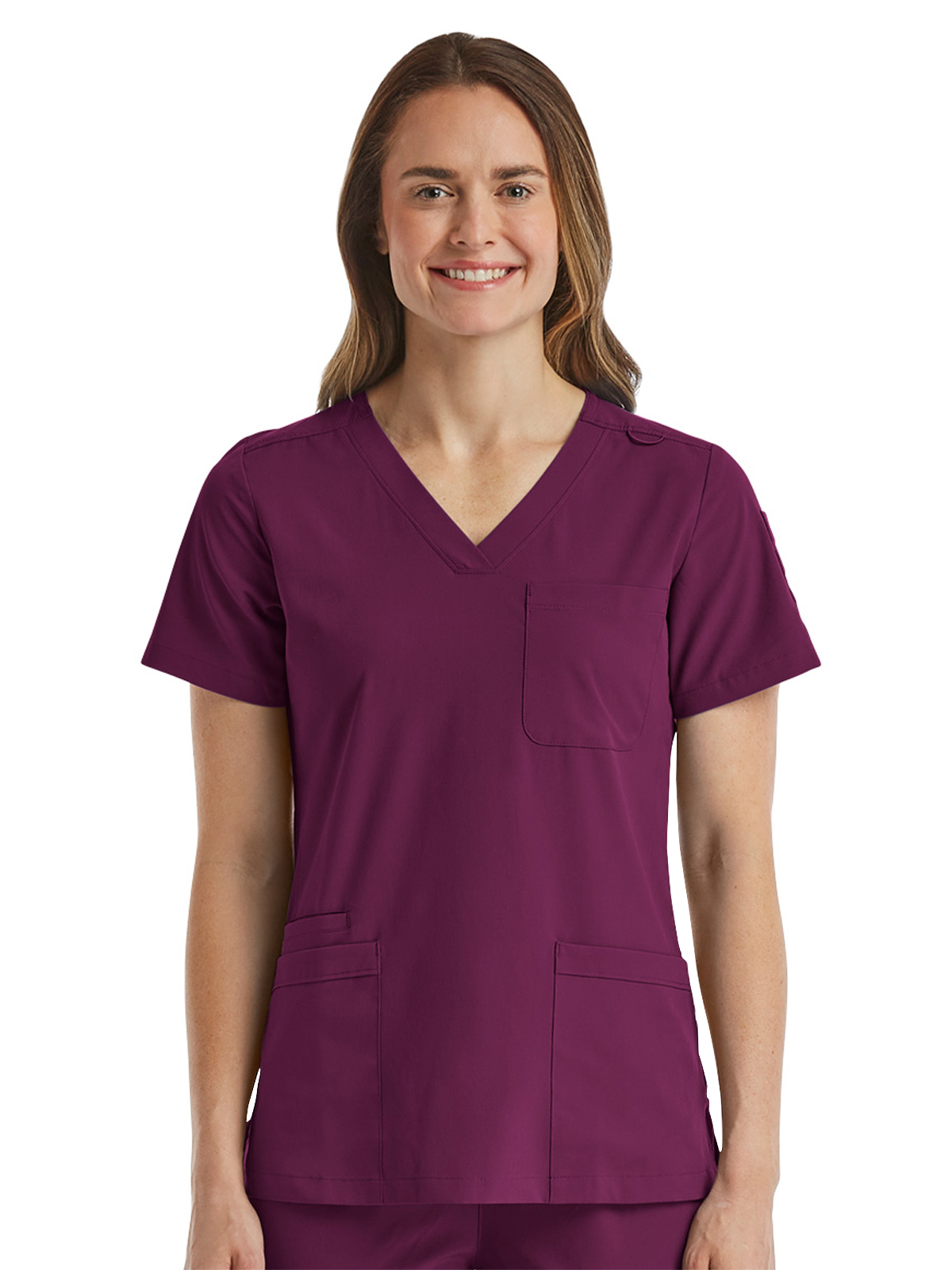 ScrubJoy SJ103 Women's Fitted Six-Pocket V-Neck Top