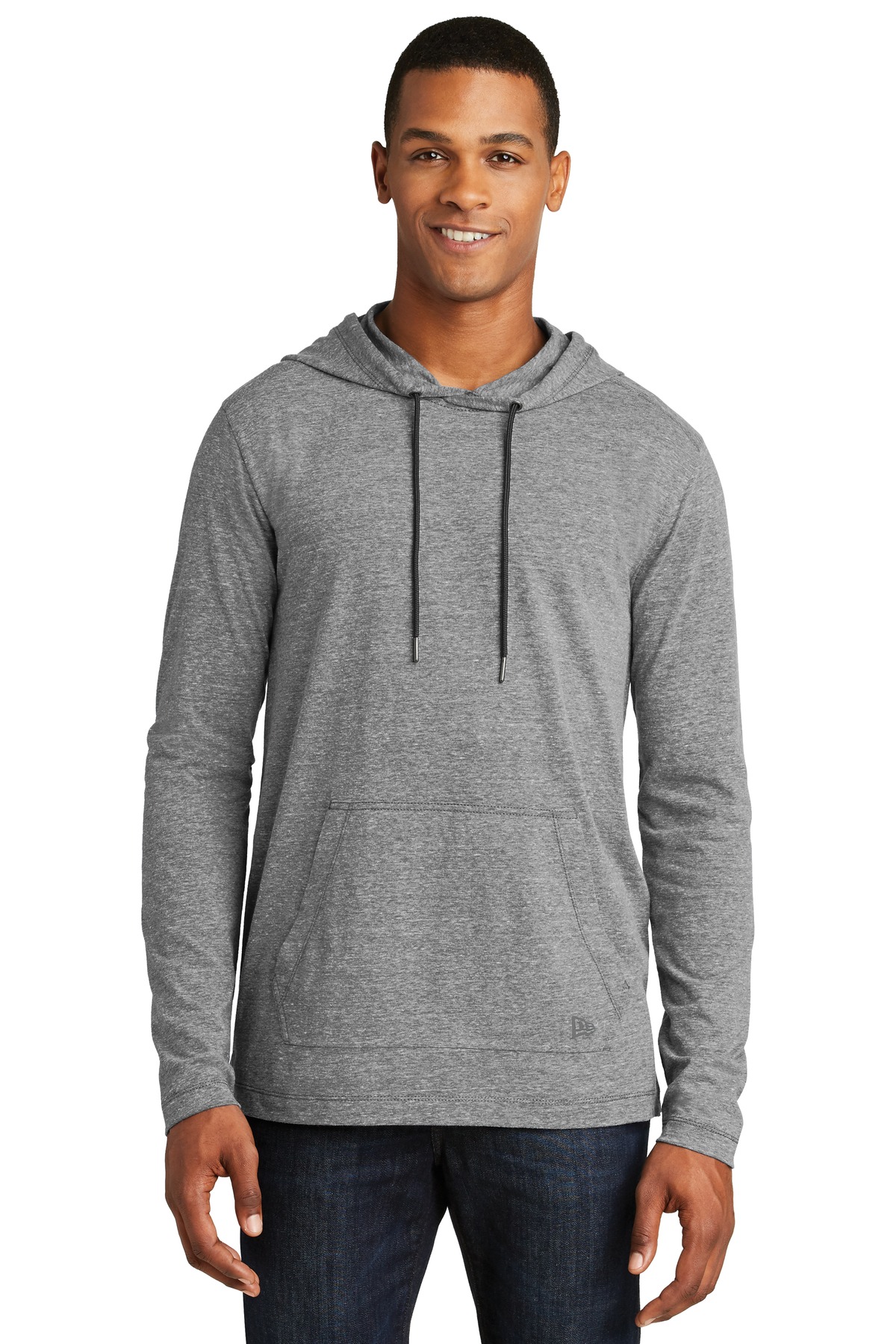DISCONTINUED New Era Tri-Blend Performance Pullover Hoodie Tee. NEA131
