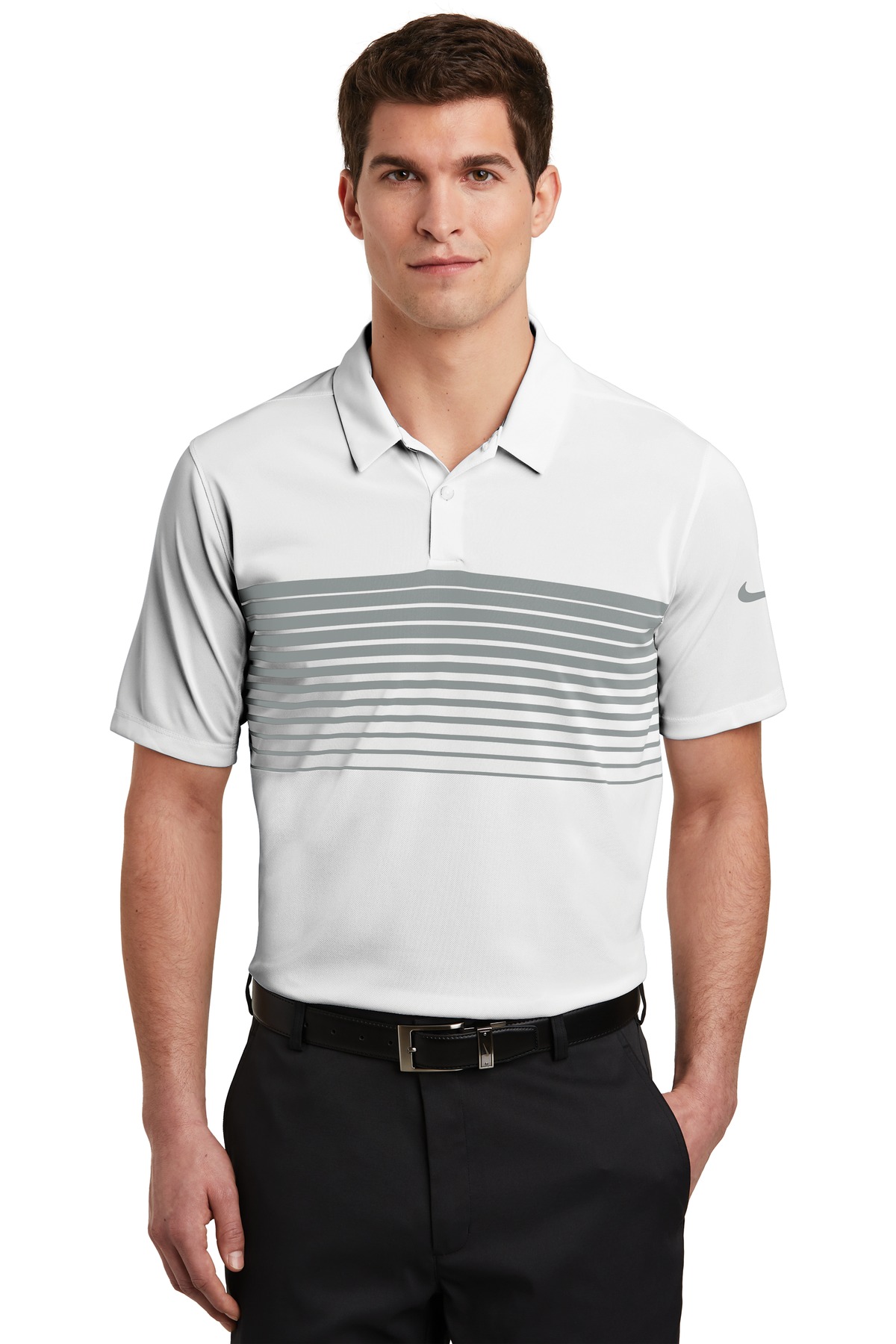 DISCONTINUED Nike Dri-FIT Chest Stripe Polo. NKAA1855
