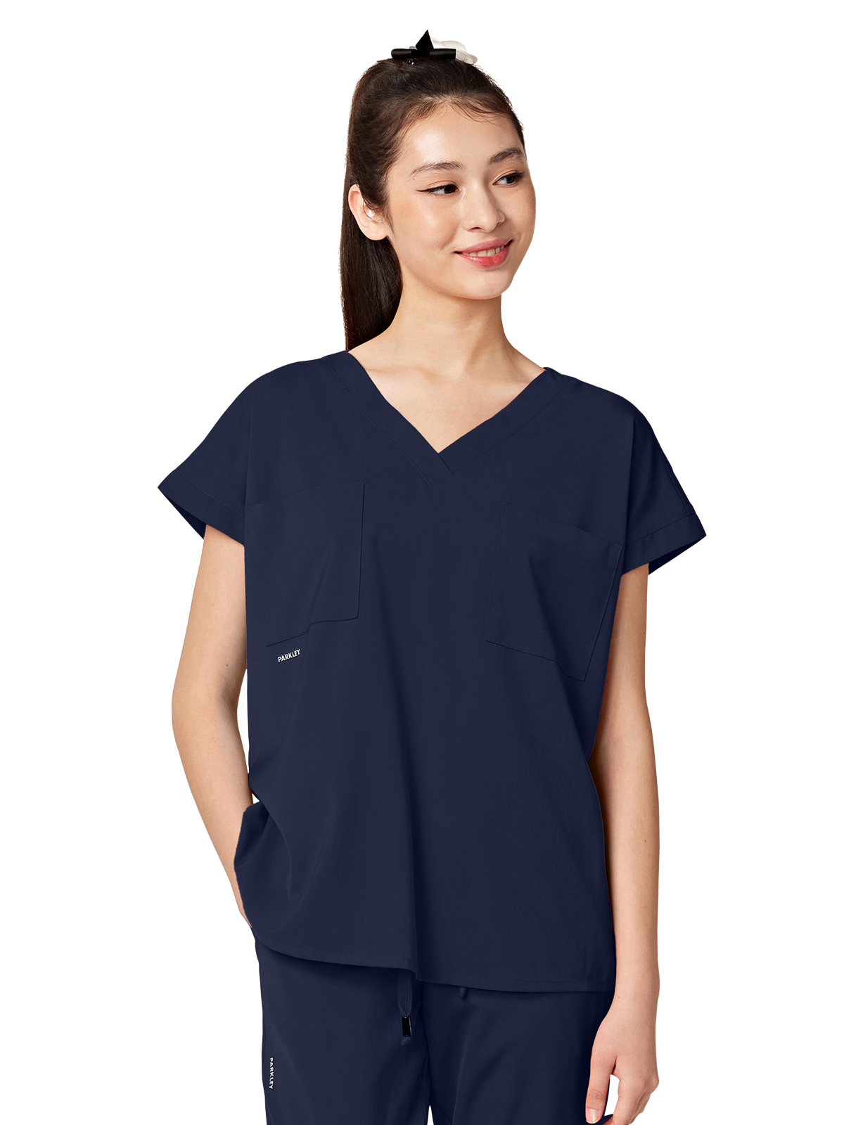 Parkley 1031 Women's Oversized Two-Pocket Dolman REMY V-Neck Top