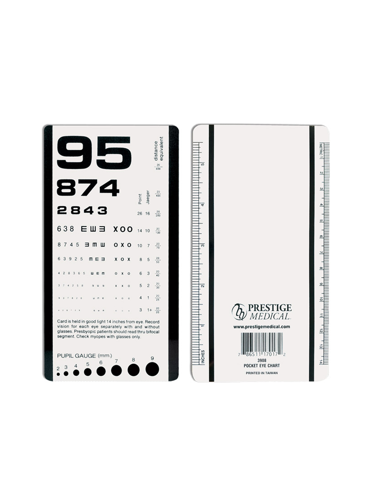 Prestige Medical 3908 Pocket Eye Chart