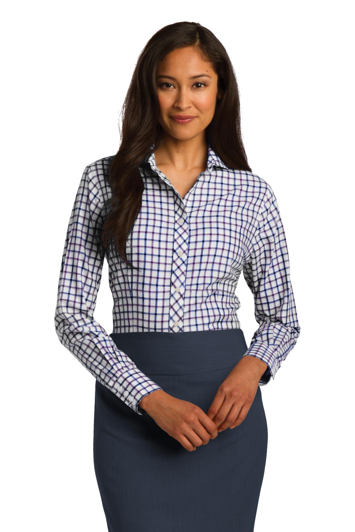 Red House RH75 DISCONTINUED Ladies Tricolor Check Non-Iron Shirt
