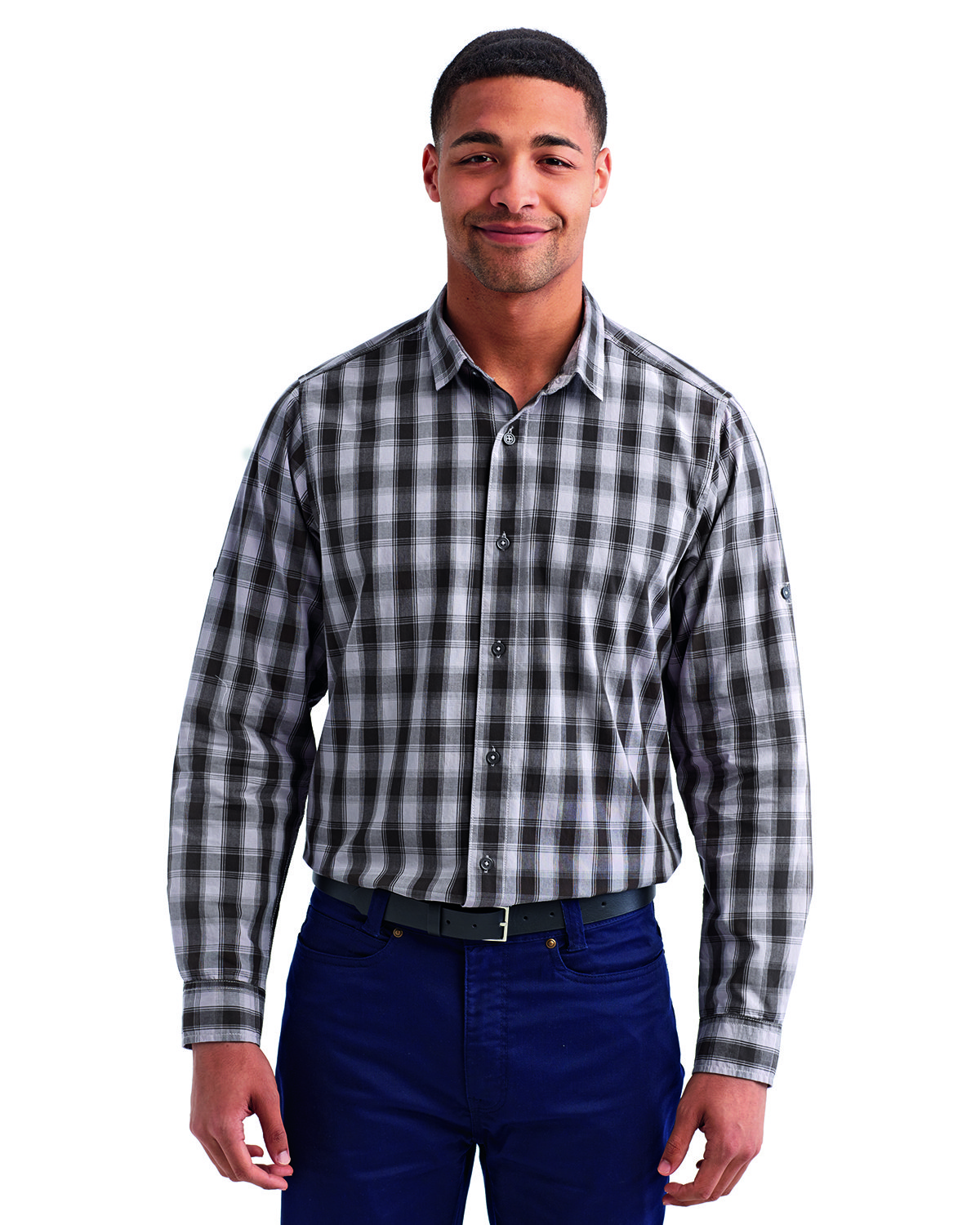 Artisan Collection by Reprime RP250 Men's Mulligan Check Long-Sleeve Cotton Shirt