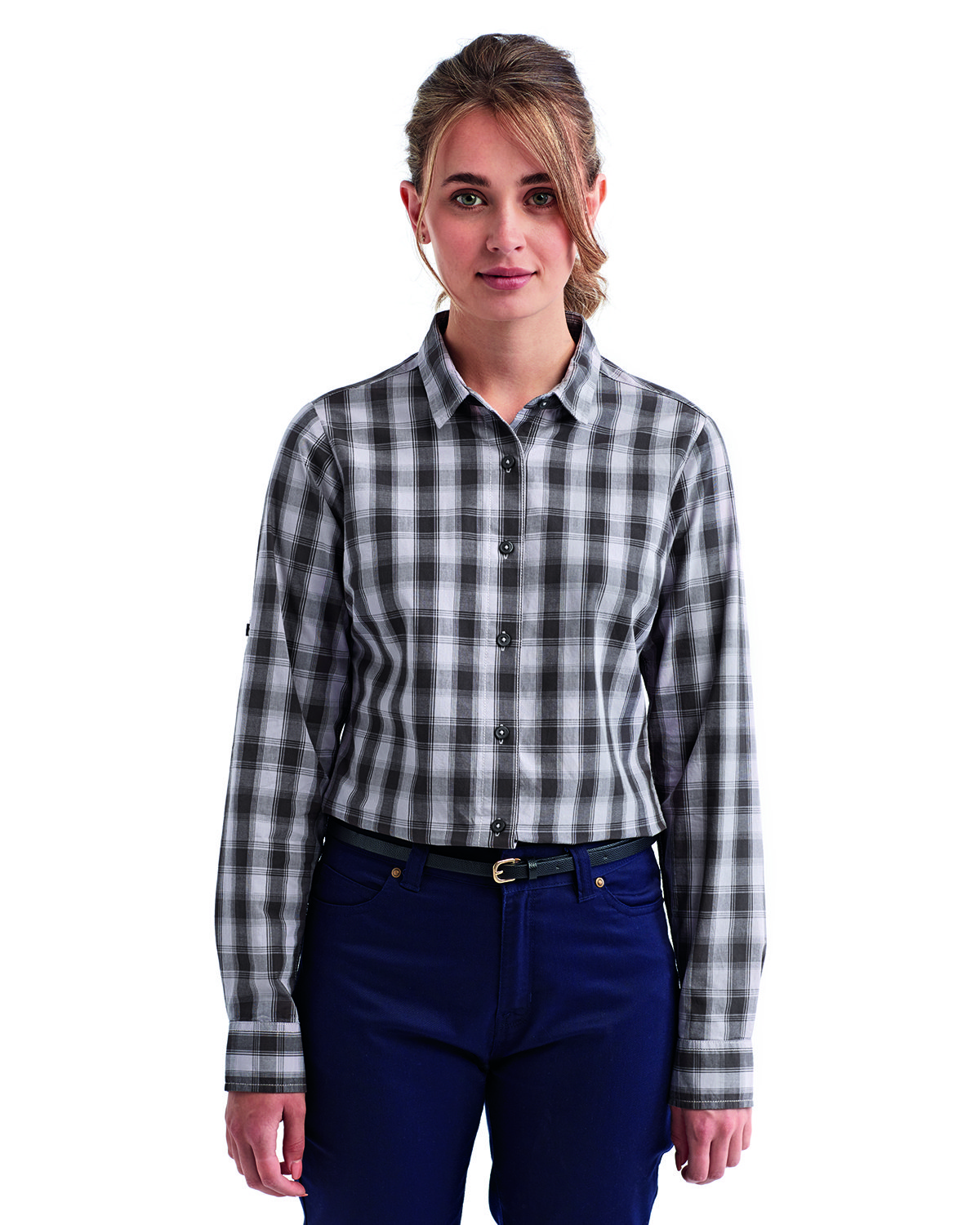 Artisan Collection by Reprime RP350 Women's Mulligan Check Long-Sleeve Cotton Shirt